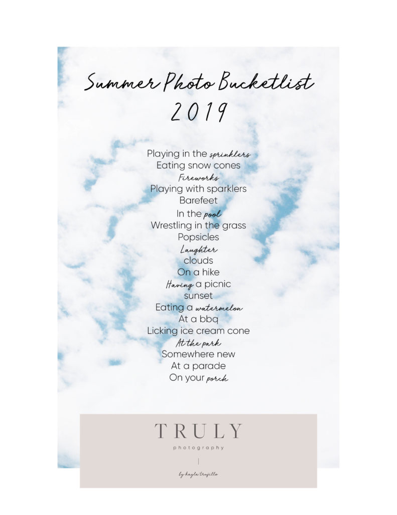 Summer Photo Bucketlist 2019