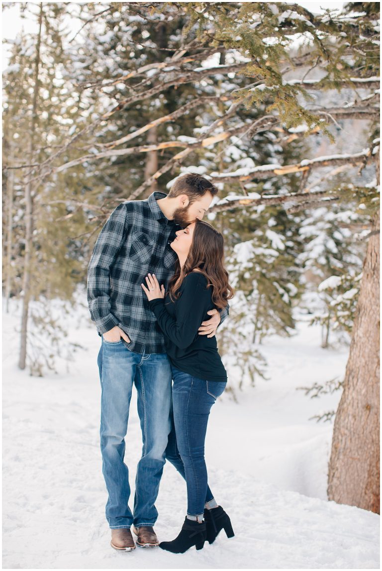 Varoz | Snowy Engagement Session | Big Cottonwood Canyon