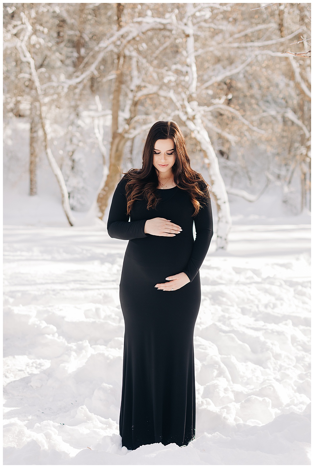 Snowy Maternity Session | Tibble Fork