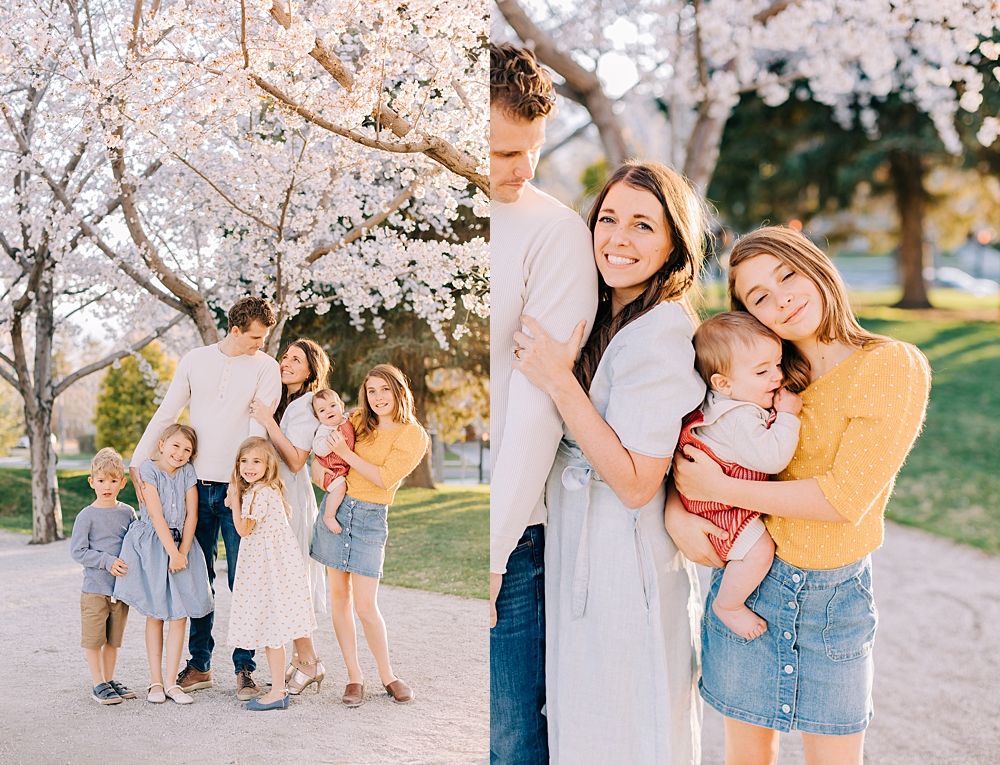 Family Pictures at the Utah State Capitol Blossoms