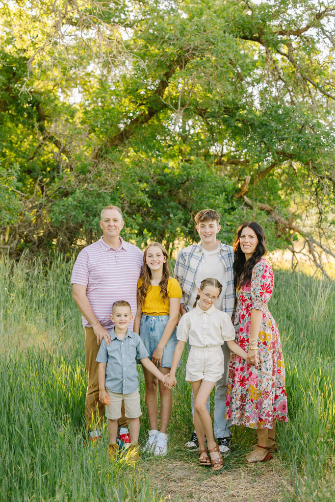 write a photography blog post about a family session shot at jolley’s ranch up hobble creek canyon. Include words: Springville Family Photographer