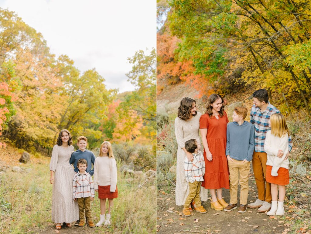 write a simple and informal blog post about a fall family session shot at Butterfield Canyon in Herriman Utah. The leaves were so beautiful, shades of yellow, orange, red and green. Include words: Butterfield Canyon Fall Family Pictures and Herriman Photographer