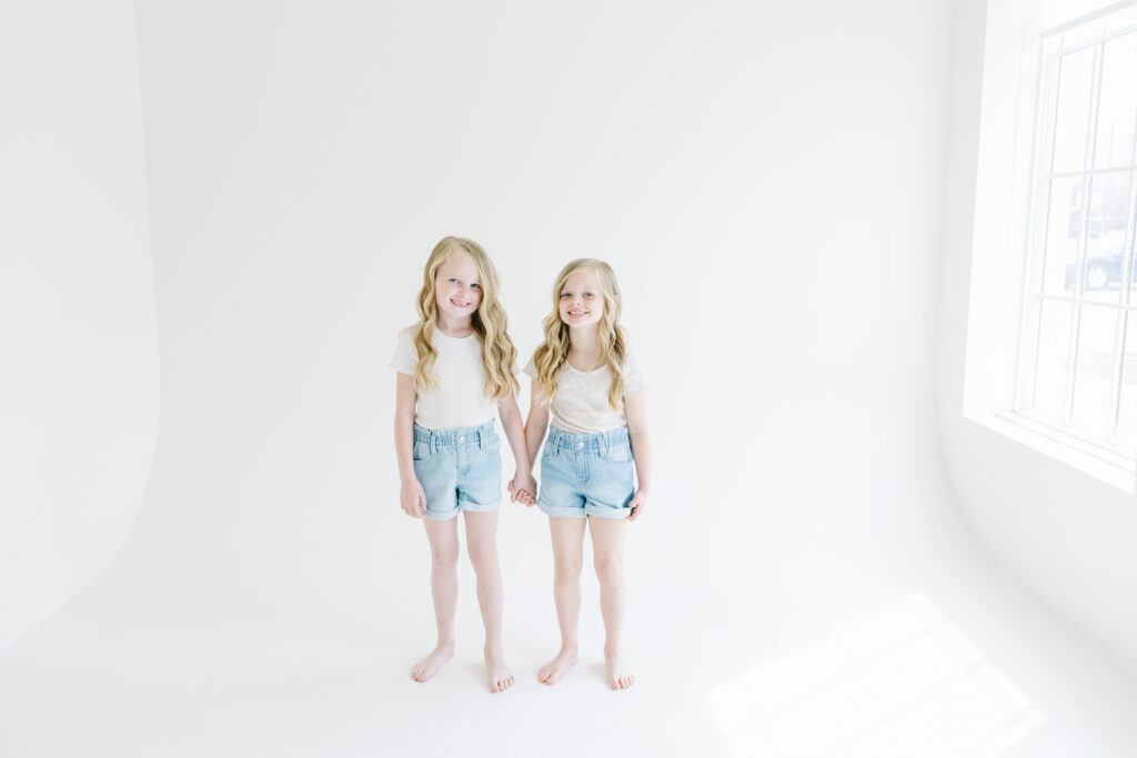 Write a simple, easy-going photography blog post about a Mommy + Me Studio Session shot at White Space Studio in Provo, Utah.