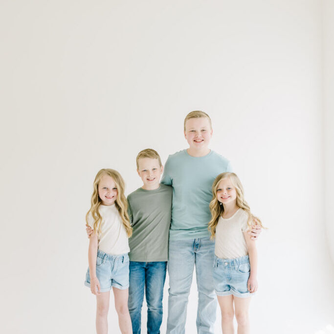 Write a simple, easy-going photography blog post about a Mommy + Me Studio Session shot at White Space Studio in Provo, Utah.
